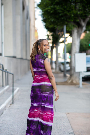 Purple Dreams Sheer Maxi Dress