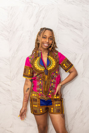 I Am Dashiki Romper Set